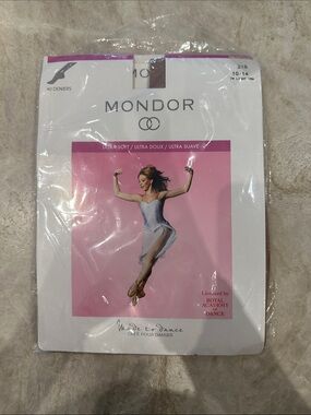 Mondor Light Tan Tights Size 10-14 NWT Dance Skating Ballet Nylon Hosiery